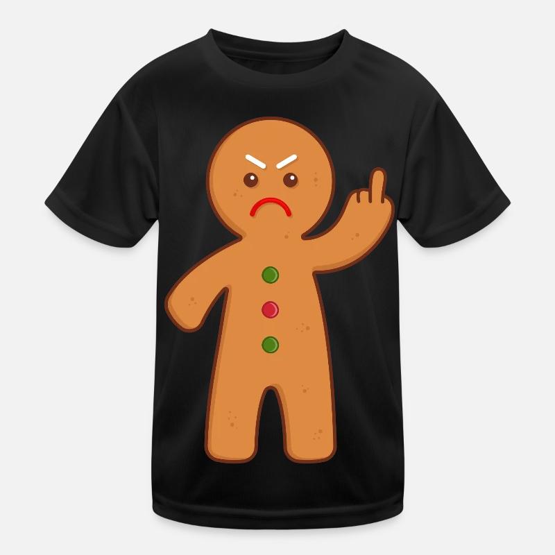 Lebkuchenmann Stinkefinger Mittelfinger Kinder Funktions-T-Shirt