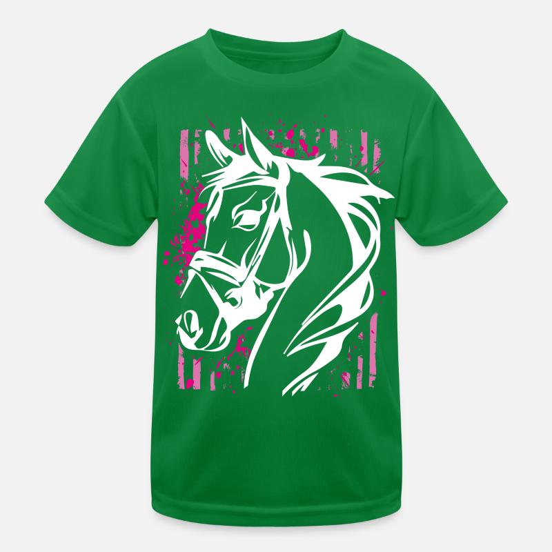 Graffiti-Stil Pferd mit Pinkem Farbsplash Kinder Funktions-T-Shirt