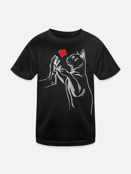 Stubentiger Cat Cat Cats Meow Cat Love - Kids Functional T-Shirt - black