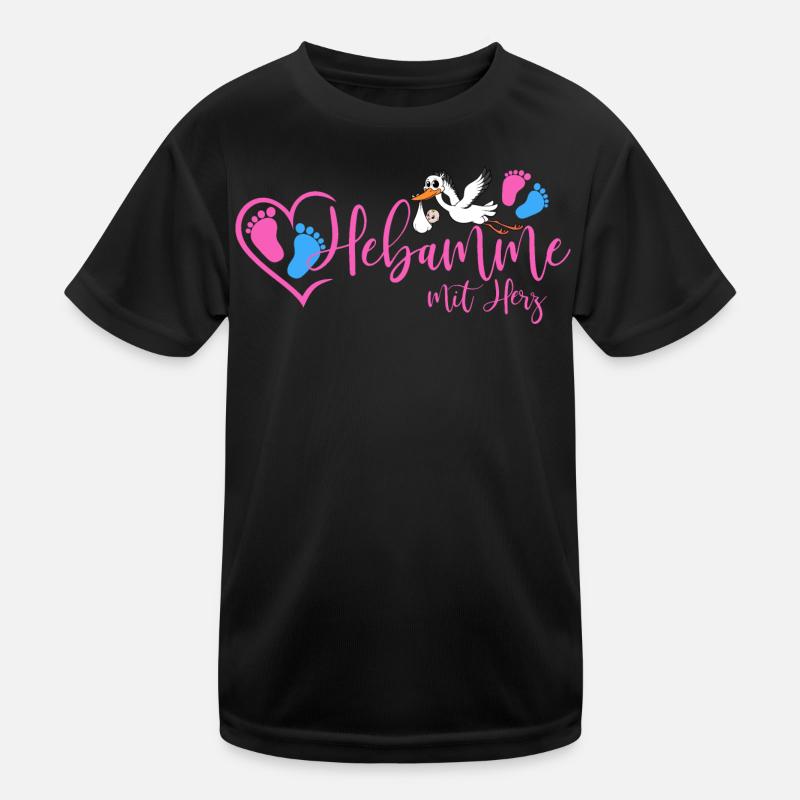 Hebamme mit Herz  Kinder Funktions-T-Shirt