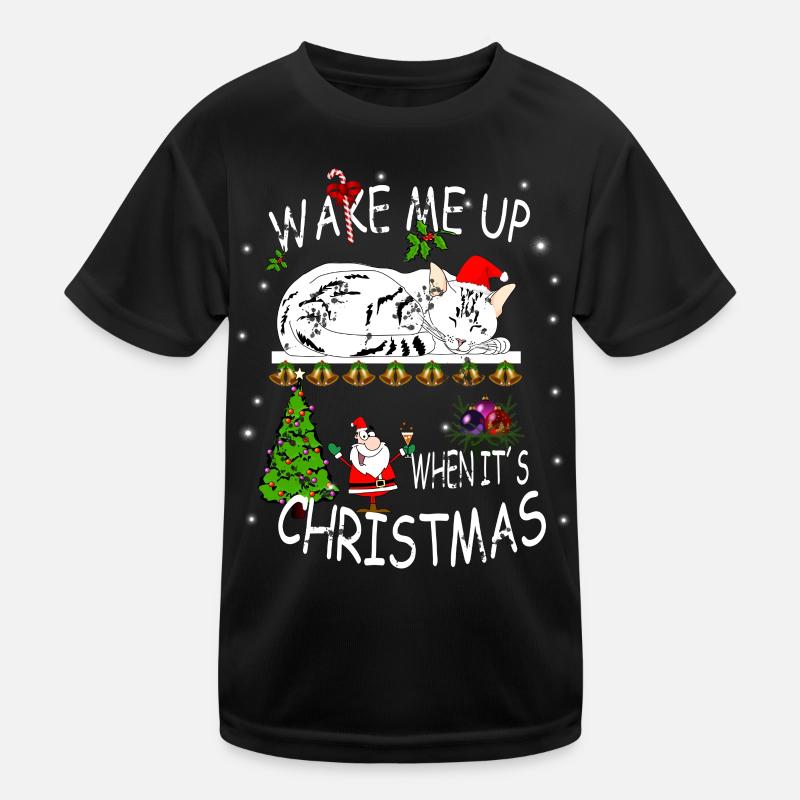 Frohes Fest mit Katze Kinder Funktions-T-Shirt