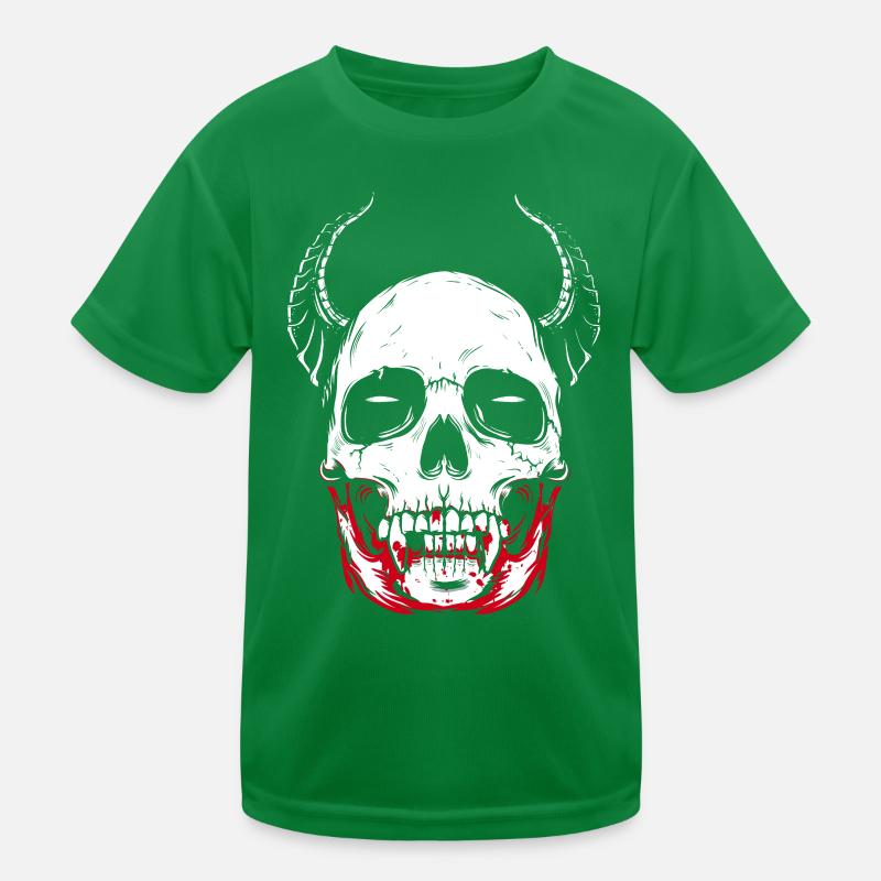 Crâne d'horreur squelette de vampire T-shirt sport Enfant