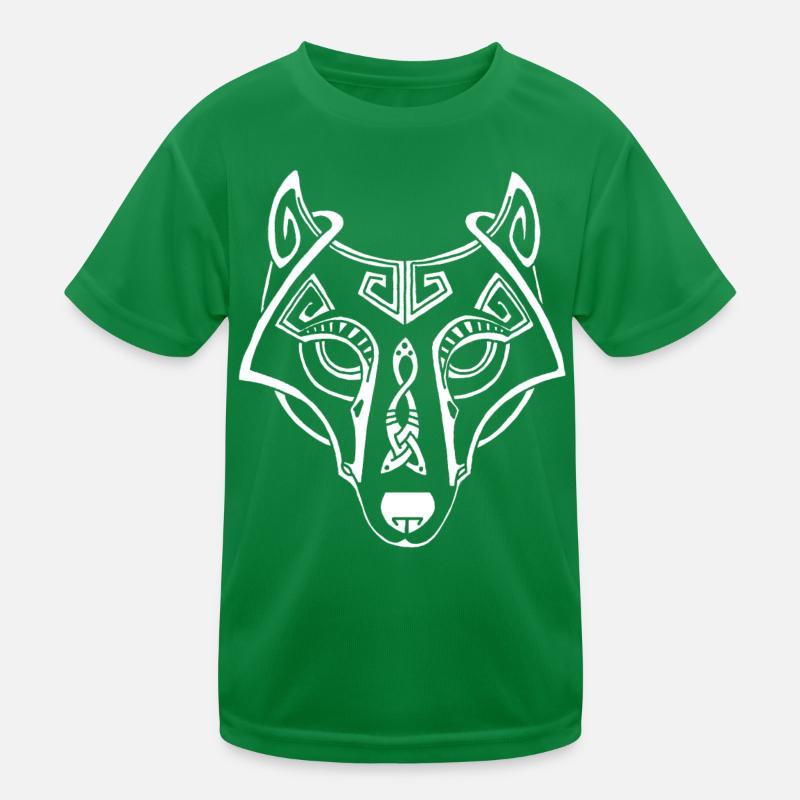 celtic white wolf Kids Functional T-Shirt