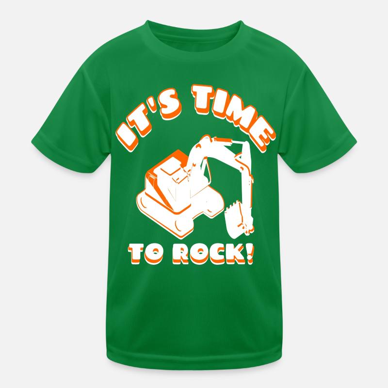 Excavator driver it's time to work Kids Functional T-Shirt