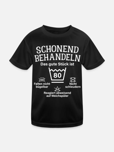 Gentle Treating Eighty Gift 80th Birthday - Kids Functional T-Shirt - black - Front