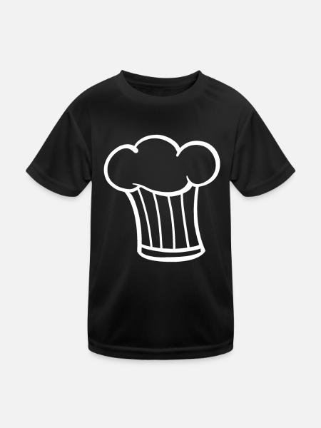 Kochmütze Hobbykoch Koch - Kinder Funktions-T-Shirt - Schwarz