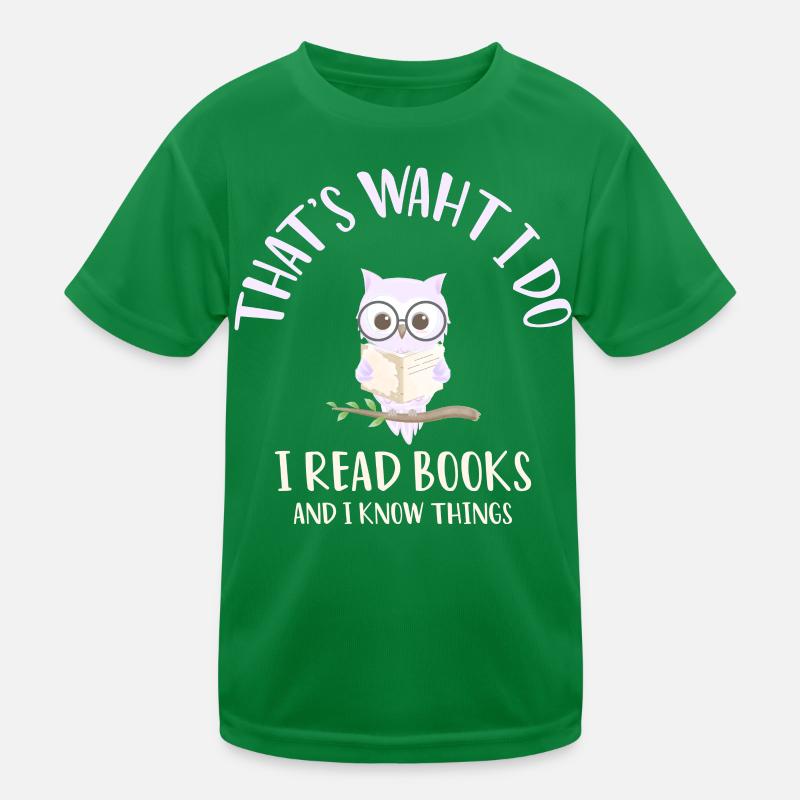 Ich lese Bücher Eule Nachteule Bücher Bücherwurm Kinder Funktions-T-Shirt