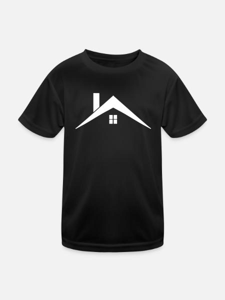 Dach - Kinder Funktions-T-Shirt - Schwarz - Vorne