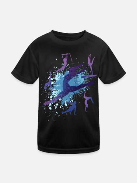 Tanzen Balett Sport Gymnastik Mädchen Frau Turnen - Kinder Funktions-T-Shirt - Schwarz