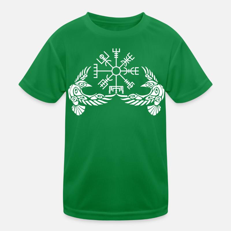Weiße Krähen und Wikingerkompass Kinder Funktions-T-Shirt