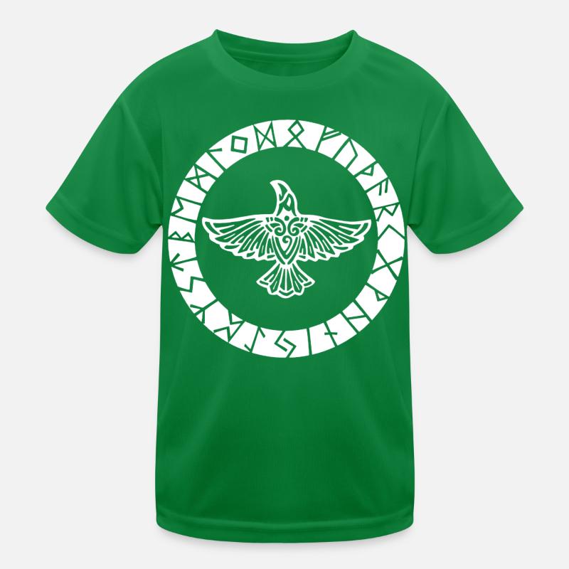 Weißer Wikinger Rabe Kinder Funktions-T-Shirt