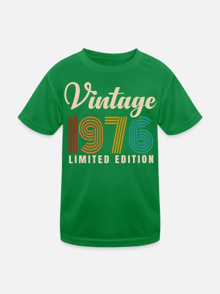 JAHRGANG 1976. 45. GEBURTSTAG - Kinder Funktions-T-Shirt - Kelly Green - Vorne