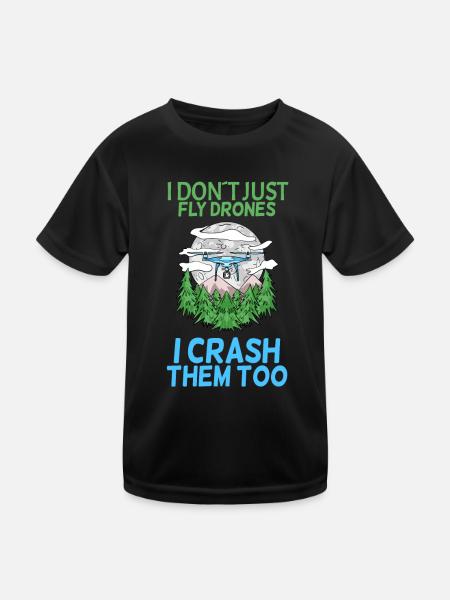Drohne - Kinder Funktions-T-Shirt - Schwarz