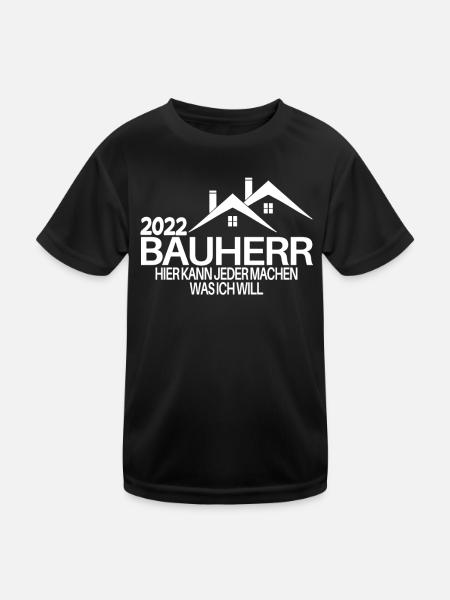 Bauherr Mann 2022 Bauherren Geschenk - Kinder Funktions-T-Shirt - Schwarz