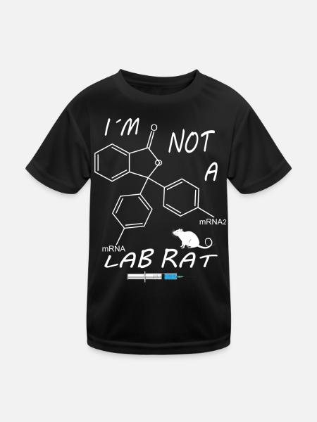 Ich bin keine Labor Ratte - Kinder Funktions-T-Shirt - Schwarz - Vorne