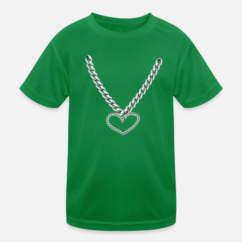 Herz Kette Kinder Funktions-T-Shirt