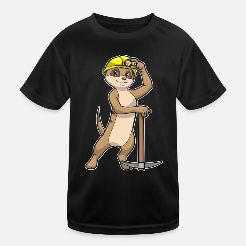 Erdmännchen Bergarbeiter Spitzhacke Bergbau Kinder Funktions-T-Shirt