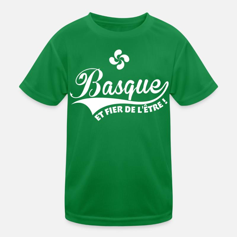 Basque et fier de l'être avec croix Basque Lauburu T-shirt sport Enfant