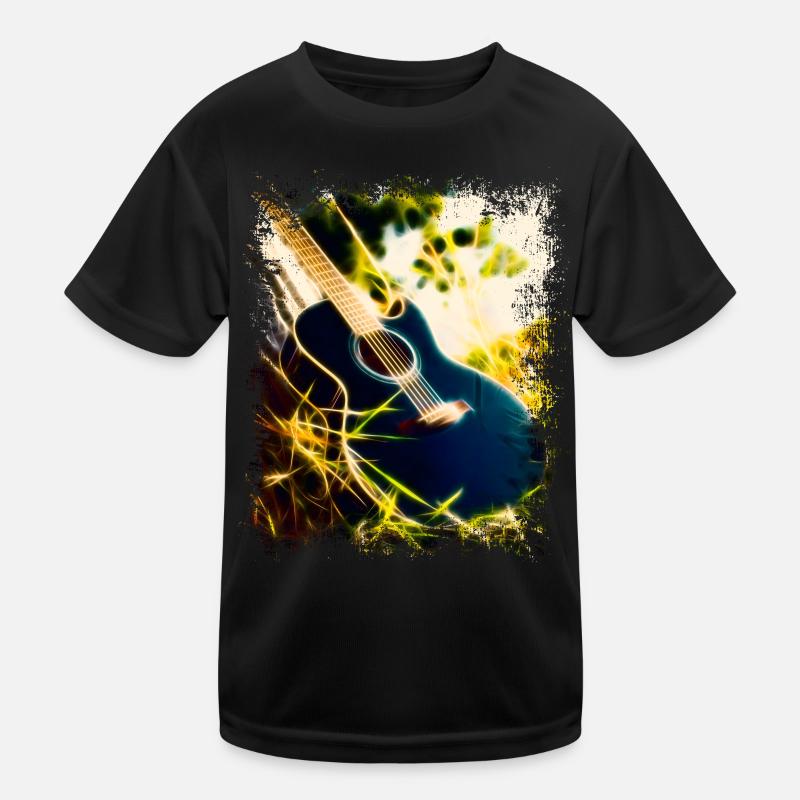 Gitarre im Gras Kinder Funktions-T-Shirt