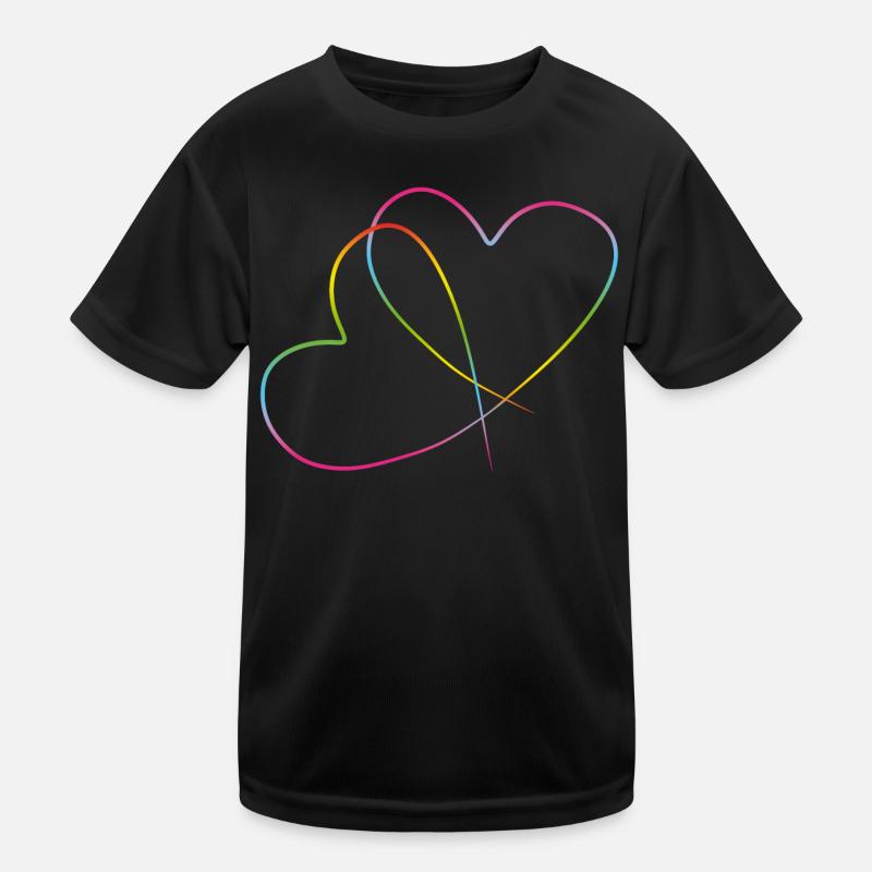 Rainbow Hearts Heart Love without Limits Kids Functional T-Shirt