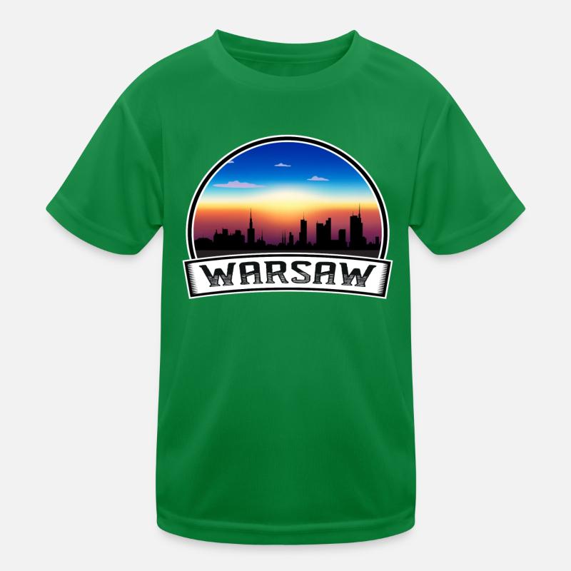 Varsovie Pologne Skyline Vintage Sunset Voyage Souven T-shirt sport Enfant
