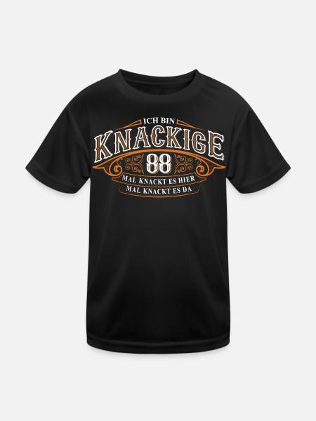 88. Geburtstag Ich Bin Knackige 88 Mal Knackt.... - Kinder Funktions-T-Shirt - Schwarz - Vorne