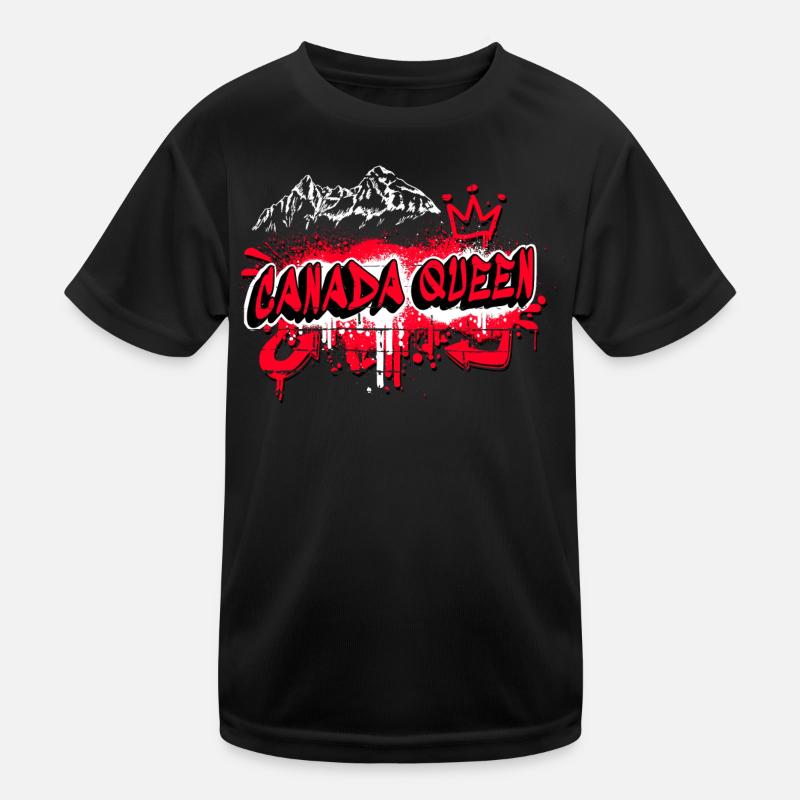 Kanada Queen Flaggen Graffiti Design Kinder Funktions-T-Shirt