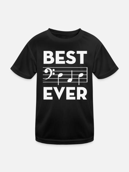 Beste Dad Ever Music Note Akkorde - Kinder Funktions-T-Shirt - Schwarz - Vorne
