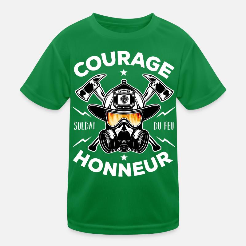 Soldat du feu Courage Honneur Cadeau Pompier T-shirt sport Enfant