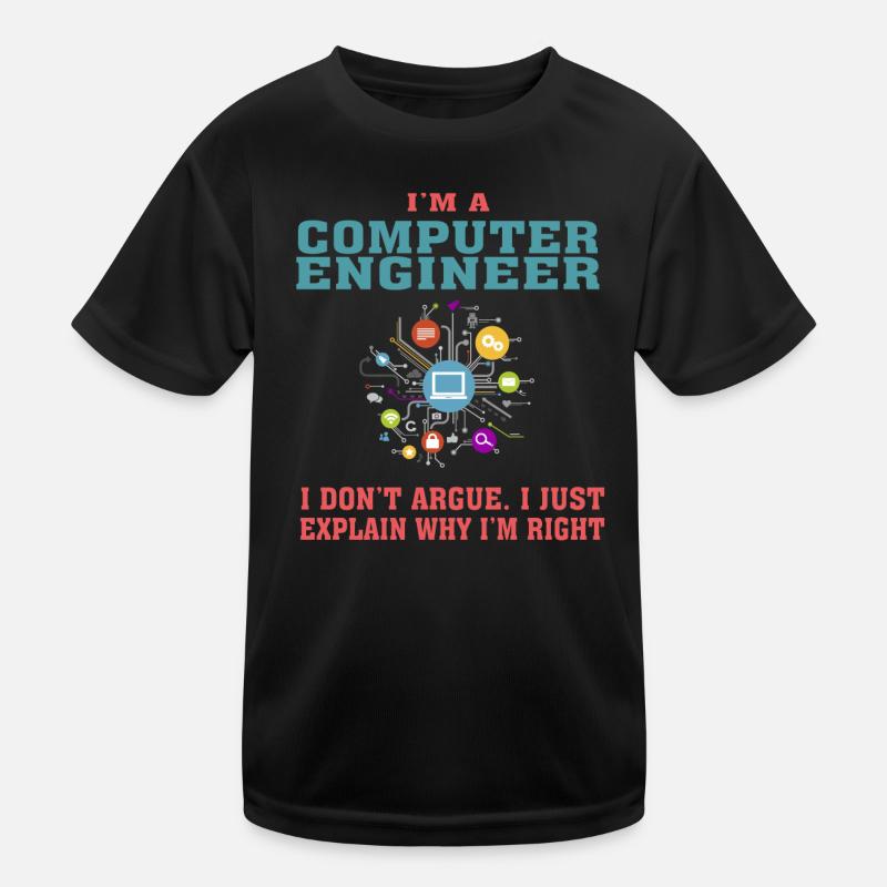 Lustiges Computer Engineering Zitat für Computer Engi - Kinder Funktions-T-Shirt - Schwarz