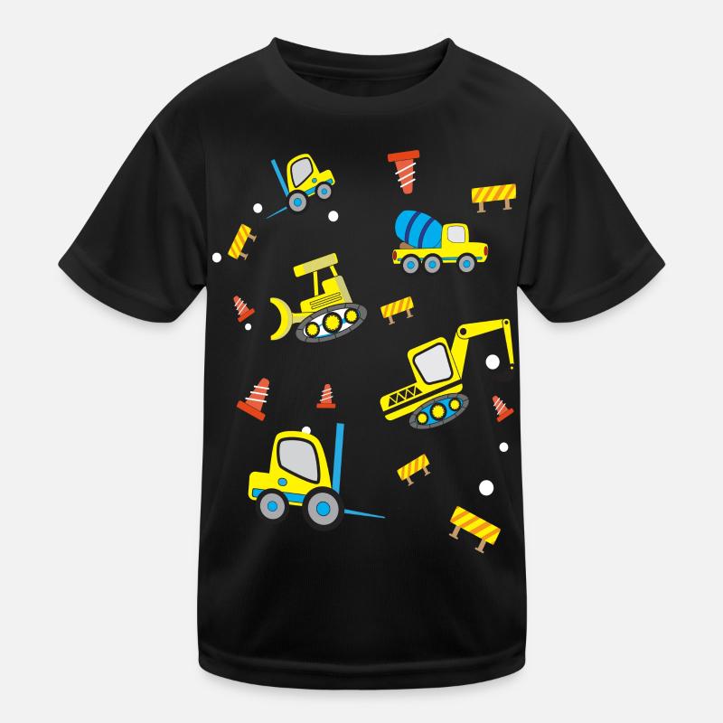 Construction sites Vehicles Kids Functional T-Shirt
