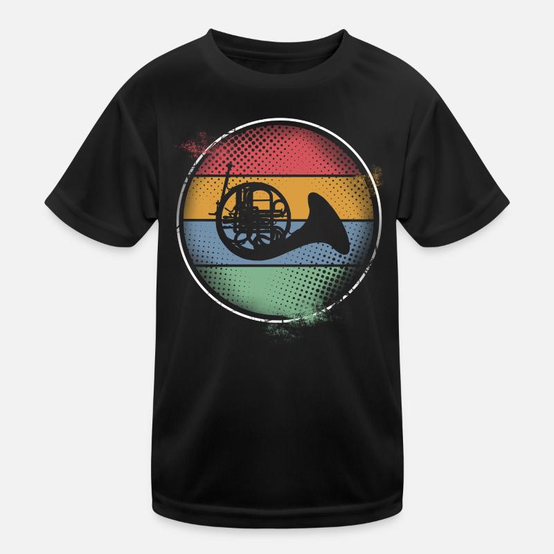 Waldhorn - Kinder Funktions-T-Shirt - Schwarz