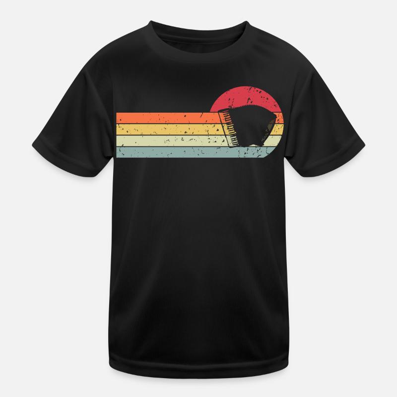 Akkordeon - Kinder Funktions-T-Shirt - Schwarz