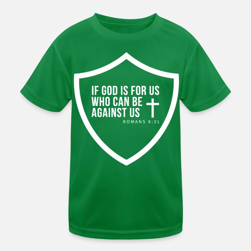 Faith Shield Romans 8:31 Kids Functional T-Shirt