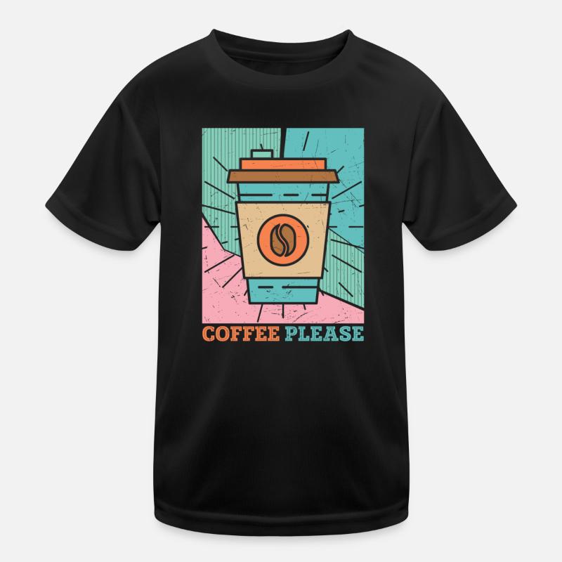 Kaffee bitte lustiges Kaffeedesign Kinder Funktions-T-Shirt