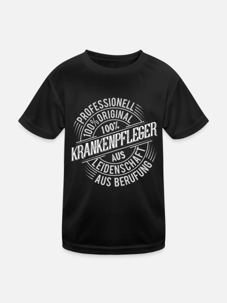 Krankenpfleger - Kinder Funktions-T-Shirt - Schwarz - Vorne