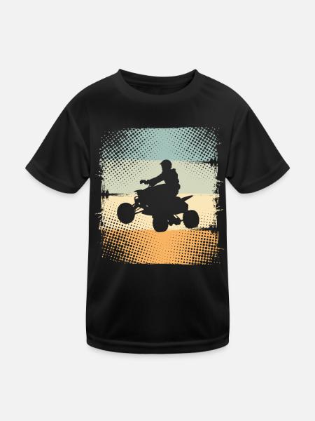 Quad - Kinder Funktions-T-Shirt - Schwarz - Vorne
