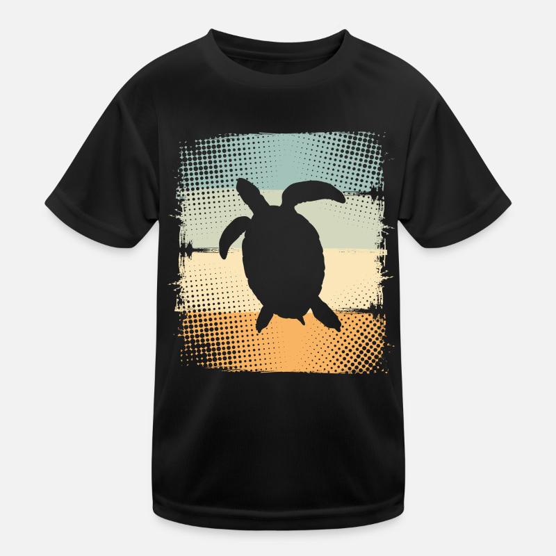 Schildkröte - Kinder Funktions-T-Shirt - Schwarz