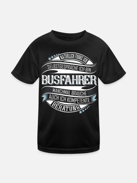 Busfahrer - Kinder Funktions-T-Shirt - Schwarz