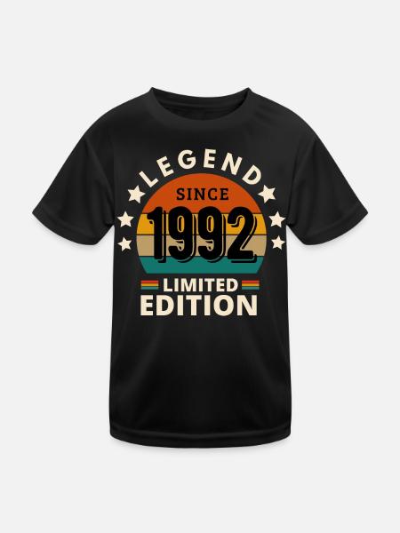 LÉGENDE 1992, MILLÉSIME 1992 - T-shirt sport Enfant - noir - Devant