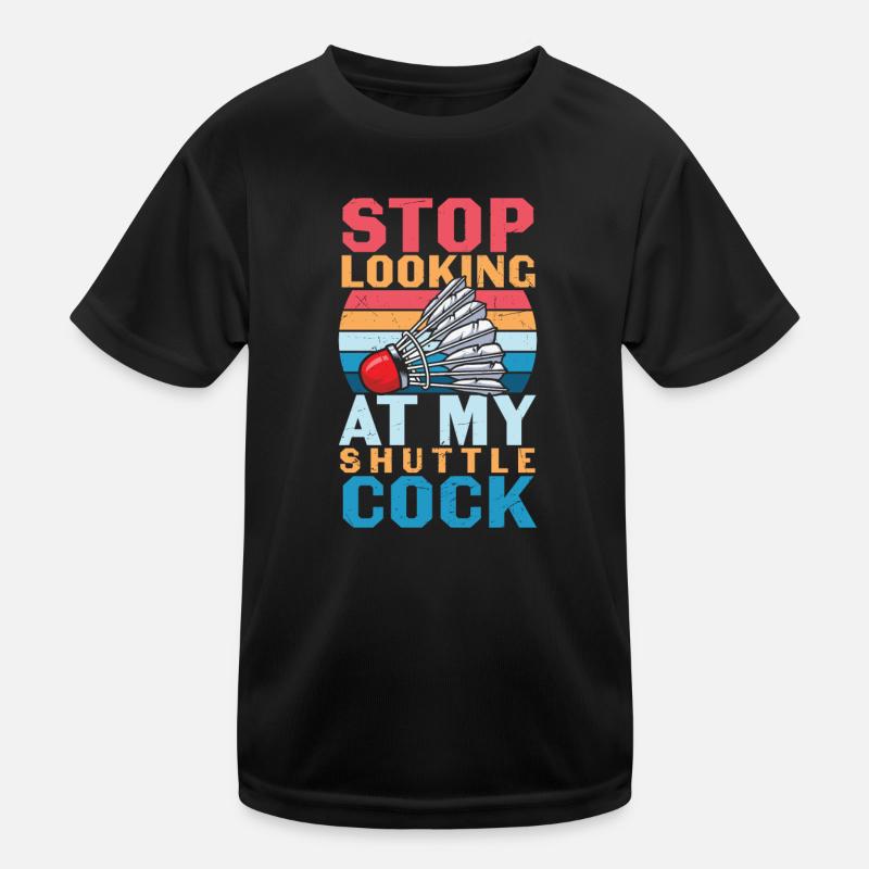 Badminton Joke Shuttlecock Kids Functional T-Shirt