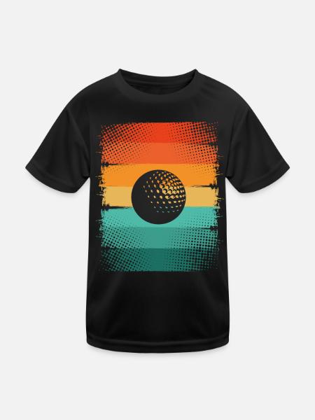 Golfball - Kinder Funktions-T-Shirt - Schwarz - Vorne