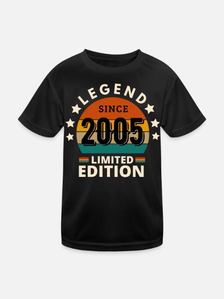 LEGENDE 2005, JAHRGANG 2005 - Kinder Funktions-T-Shirt - Schwarz - Vorne