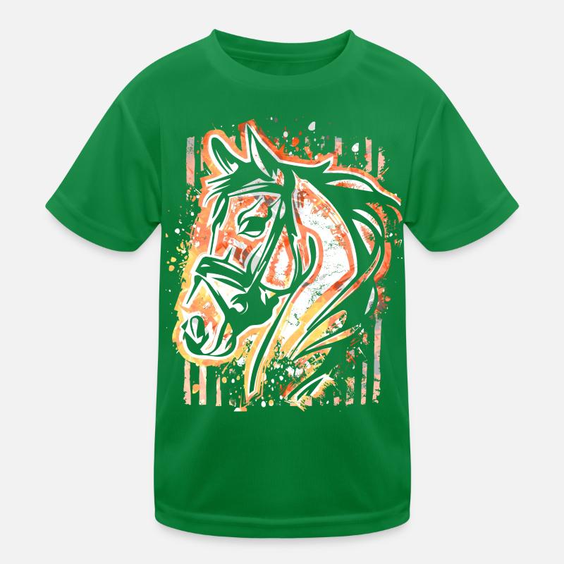 Cheval - Tête de cheval colorée - Équitation - Cavalier - Cheval T-shirt sport Enfant
