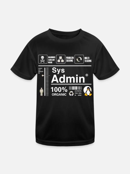 Sys Admin Penguin Ordinateur Nerd pc Platine cpu inh - T-shirt sport Enfant - noir - Devant
