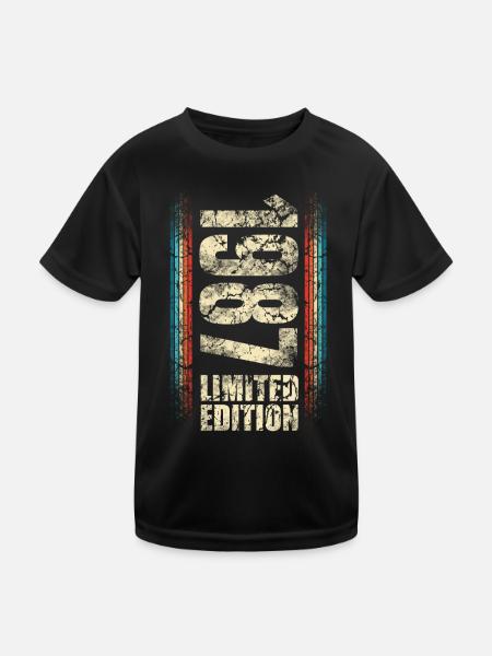 1987 Geburtsjahr Baujahr Geboren 1987 Geburtstag - Kinder Funktions-T-Shirt - Schwarz