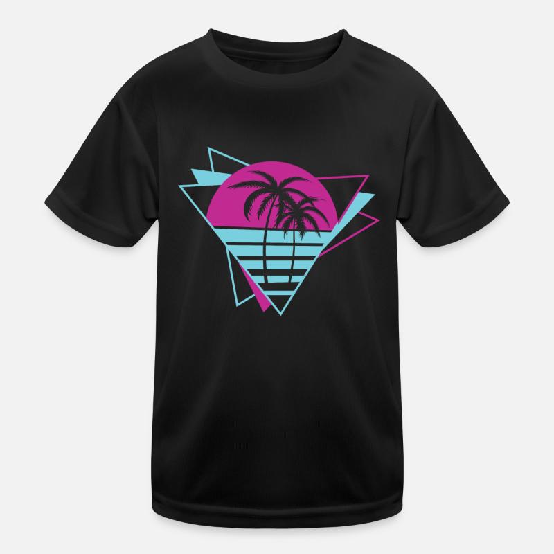 Palm Tree Retro 80er Jahre Kinder Funktions-T-Shirt