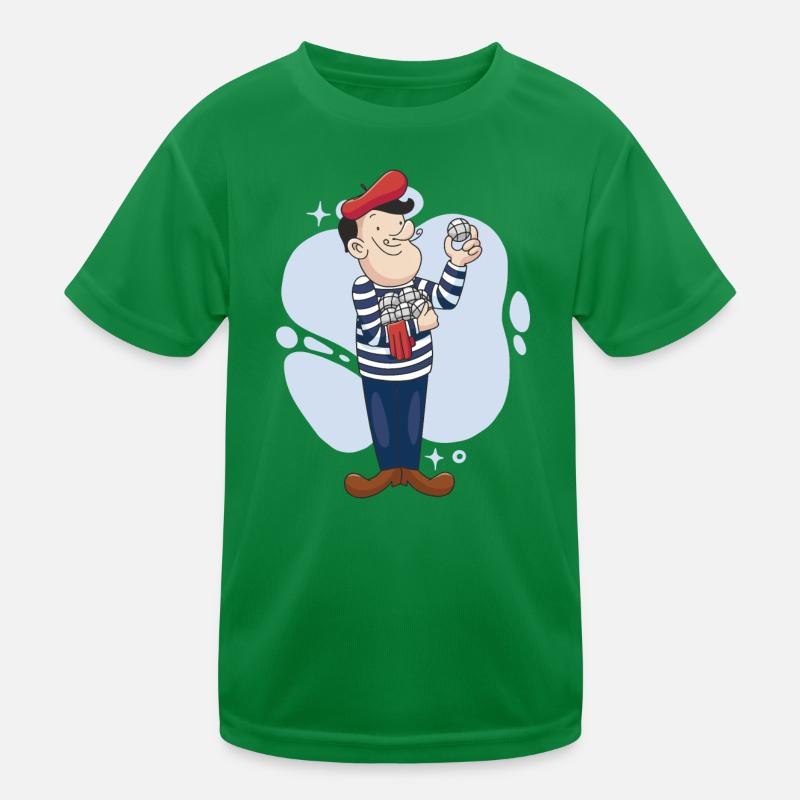 Boulespieler wirft Boulekugel Boulering Boule Kinder Funktions-T-Shirt