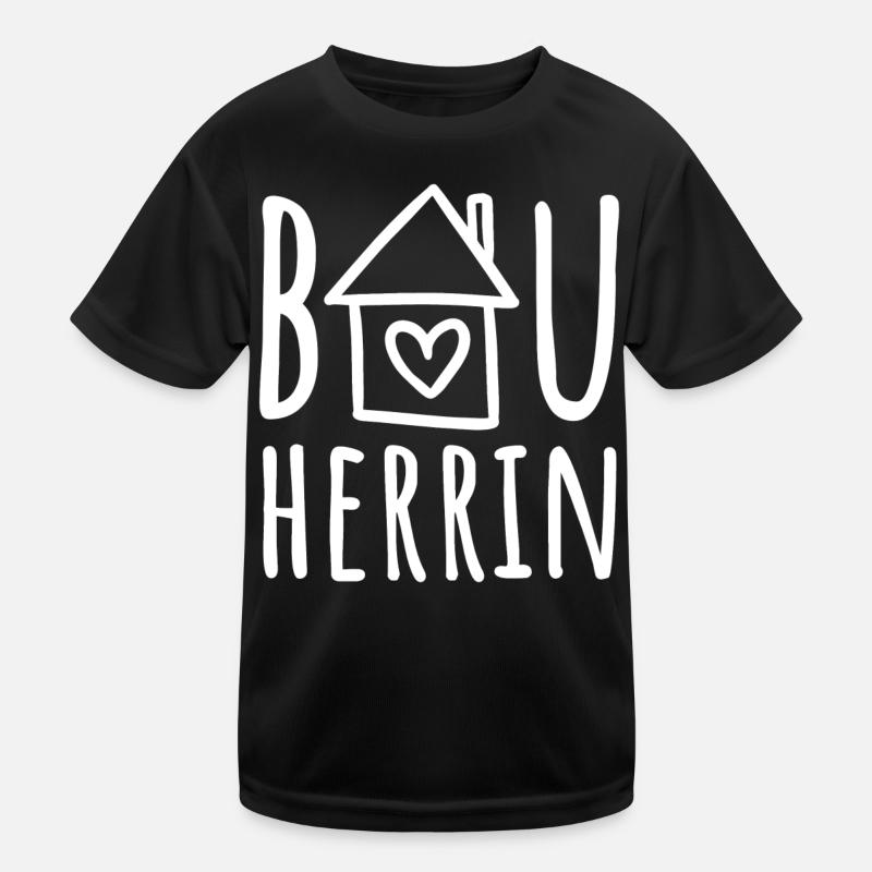 Bauherrin Haus bauen Baustelle Eigenheim Hausbau Kinder Funktions-T-Shirt
