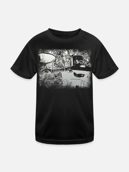 Simson Schwalbe KR51 - Kinder Funktions-T-Shirt - Schwarz - Vorne